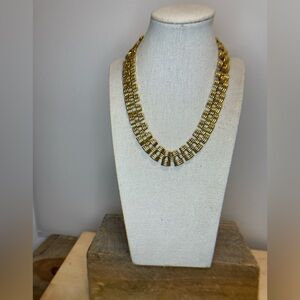 Gold Tone Panther Link Collar Necklace - Iconic - Classy